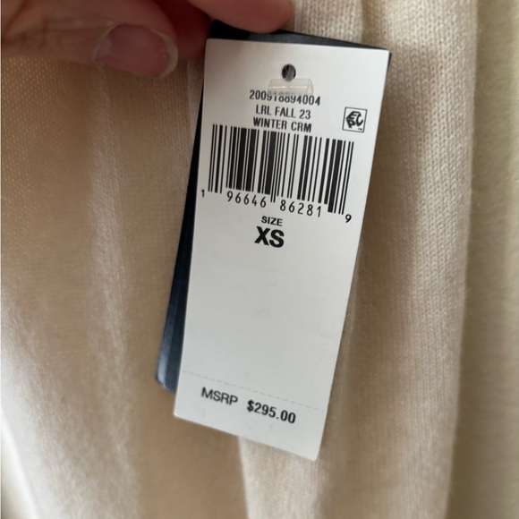 NWT-Lauren Ralph Lauren Washable Cashmere Cream Turtleneck Sleeveless XS - Picture 4 of 5